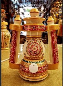 Smooth Decorative Marble Lantern, Color : Multicolor