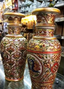 Decorative Marble Meenakari Flower Vase