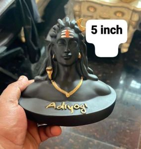 Polyresin Matt Black Adiyogi Shiva Statue, Packaging Type : Box