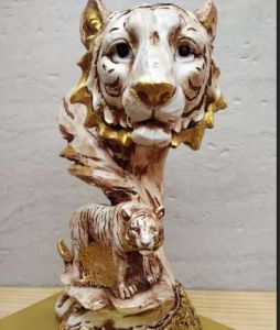 White Tiger Home Decor Statue