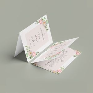 350 GSM Paper Tagsen Wedding Menu Cards Design 3.5 × 4.2 Inches