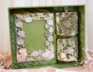Photo Frame and  Jars Set with Velvet Box