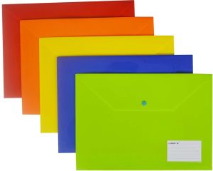 Plastic Multi Color Button File Folder, Color : Multi-color A4