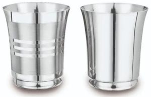 Mirror Finish Silver Stainless Steel Pari Glass, Shape : Cylandrical