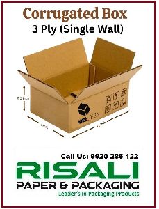 Paper 3 Ply Corrugated Box, Color : Brown for Packaging