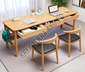 2 Seater Wooden Study Table, Color : Customized