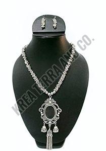 Ladies Oxidized Silver Necklace Set