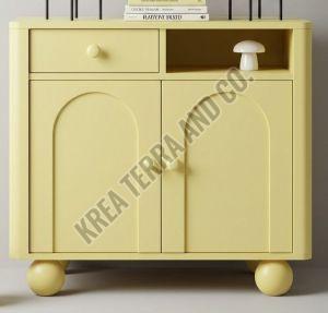 Modern Yellow Wooden Console Cabinet with Storage