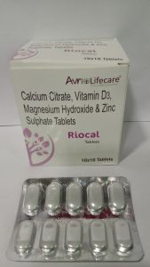 Riocal Calcium Citrate Vitamin D Tablet, Packaging Type : Box