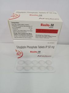 Riosita 50mg Sitagliptin Phosphate Tablet, Packaging Type : Box