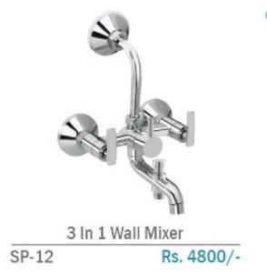 SP-12 3 In 1 Brass Wall Mount Bath Mixer