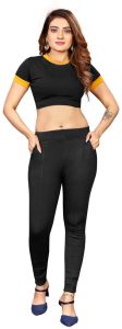 Black 4 Way Stretchable Lycra Pant