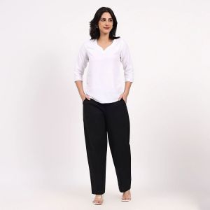 Black Wide Leg Cotton Pant