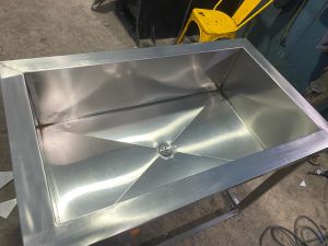 Polished Commercial Stainless Steel Sink 36x24x34 Inches