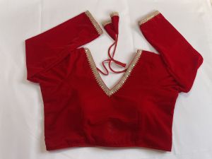 Plain Party Wear Velvet V Neck Blouse