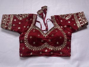 Silk Elegant Maroon Designer Blouse Xs, XL