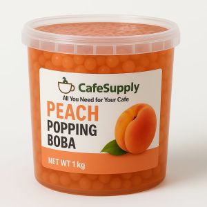 Peach Popping Boba Bubble Tea