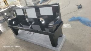 Polished Black Granite Benches, Color : Silver