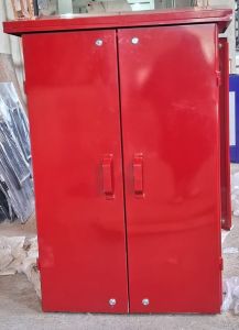 Mild Steel Double Door Electrical Panel Box, Color : Red