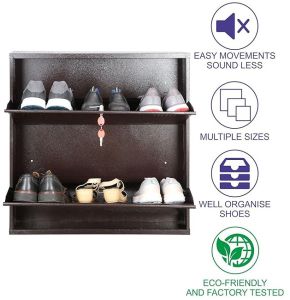 2 Shelves Wall Mounted Shoe Rack