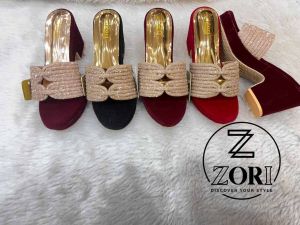 Glitter Pointed Toe Heel Sandal