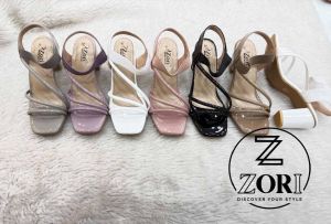 Leather Buckle Heel Sandal