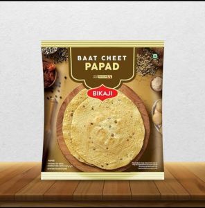 Bikaji Papad, Shape : Round, Packaging Type : Plastic Packet