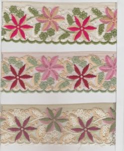 Jacquard Georgette Embroidered Laces, Brand Name : Neelkamal