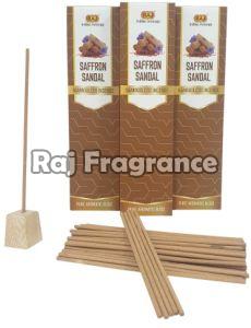 Wood Raj Saffron Sandal Bambooless Dhoop Incense Sticks 6 Inch