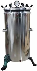 Stainless Steel Double Walled Vertical Autoclave, Capacity : 22 Litre
