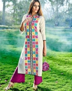 Rayon Ladies Handcrafted Ethnic Embroidered Kurti