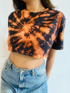 Cotton Ladies Tie Dye Casual Crop Top, Pattern : Tie-Dye
