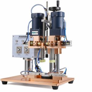 Semi Automatic Capping Machine, Color : Silver for Bottles Containers