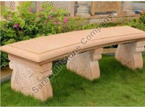 Light Red Polished Sandstone Bench, For Railway Station, Shape : Rectangular