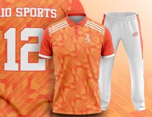 Mens Orange Sportswear T-shirt And White  Bottom Set