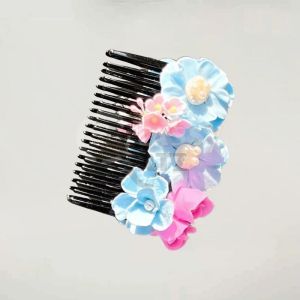 Set Of 3 Flower Women Hair Comb Clip