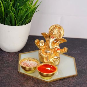 Hexagonal Shape Roli Chawal Platter