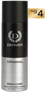 Denver Black Code 200ml Pack of 4 Deodorant