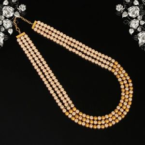 Gold Color Beads Long Necklace (PN741GLD)