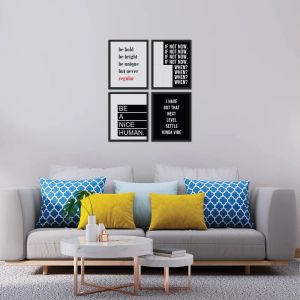 Be A Nice Human Quotes Designer Set Of 3 Wall Frames