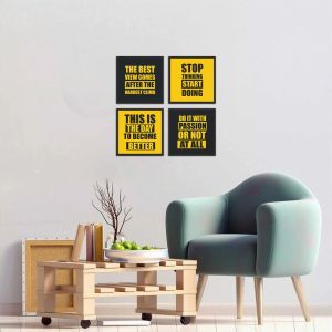 Stop Thinking Start Doing Beautiful Motivational Set Of 4 Wall Frames