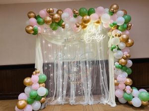 BABY SHOWER DECORATION WITH CHROME & PASTEL, OH BABY LED