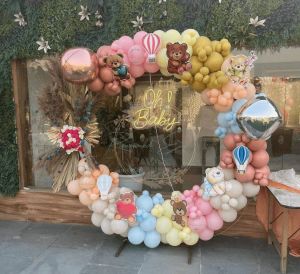 Baby Shower Decoration With Flowers & Cutouts