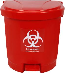 KC Green HDPE Bio Medical Waste Bin 10L, Shape : Square.rectangular