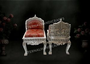 Traditional Red Cushioned Small Chair