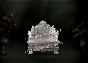 Traditional Silver Singhasan