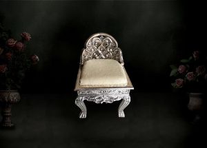 White Cushioned Silver Chair