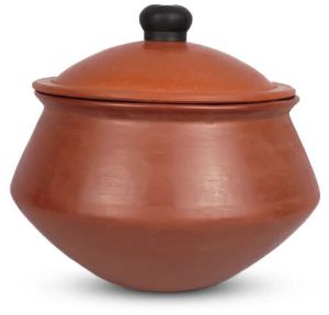 Red Round Clay Cooking Pot