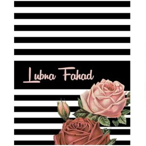 B&w Floral Hardbound Notebook
