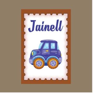 Blue Car Stamp Stickers